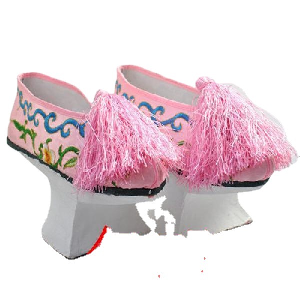 新品包邮儿童古代花盆鞋 甄嬛传花盆底鞋 格格鞋 马蹄木底旗鞋