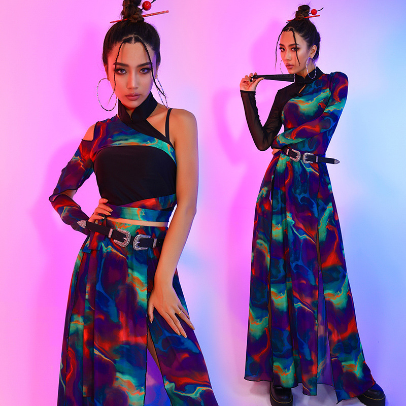 夜店gogo领舞服现代舞演出服爵士舞女舞蹈练功服大气女歌手表演服