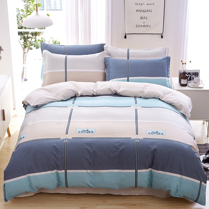 100% Cotton Four-Piece Cotton Set Student Dormitory Three-Piece Set Single Double Bed Sheets Quilt Cover Bedding