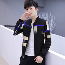 男士外套一件代发春秋韩版青少年潮流休闲棒球领夹克男装外穿上衣