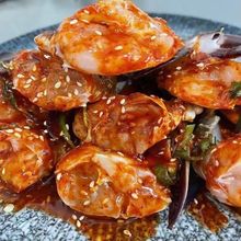 丹东韩式酱蟹块生蟹腌制泰式辣酱蟹块生拌酱花蟹甜辣蟹块跨境电商
