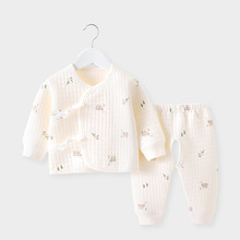 新生儿三层保暖内衣夹棉春秋冬季宝宝衣服和尚服婴儿纯棉两件套装