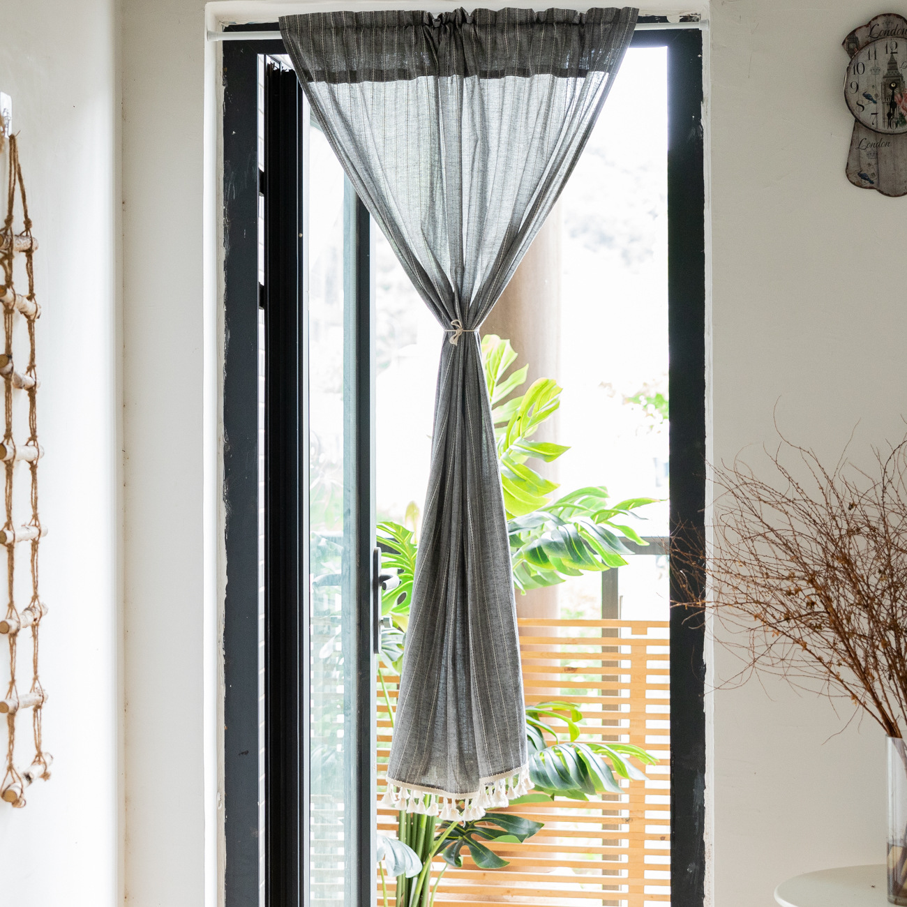 跨境日式门帘客餐厅隔断卧室遮挡卫生间半帘家用免打孔布帘子帘布