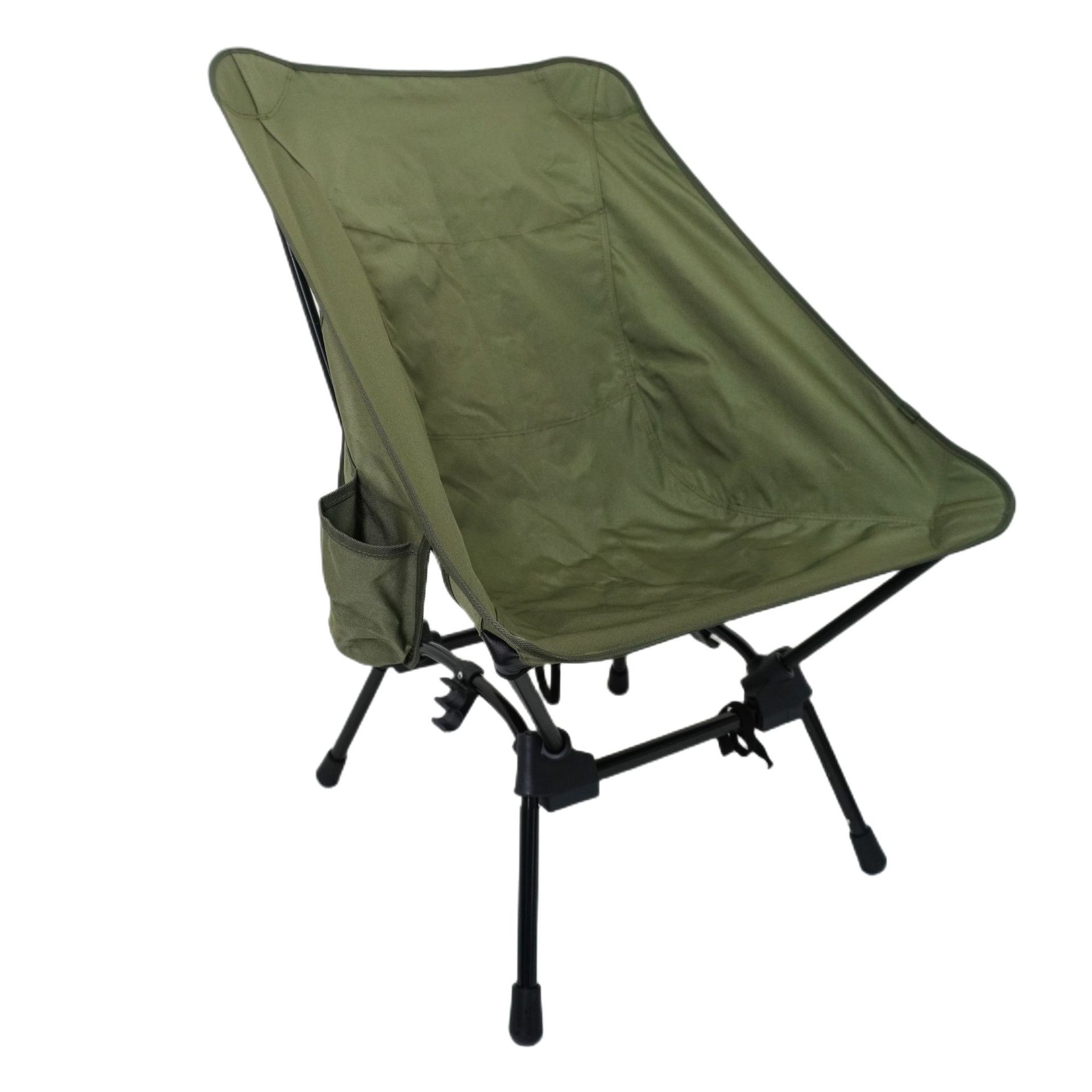 户外折叠月亮椅便携帆布靠背沙滩椅三档高度可调节露营钓鱼椅子