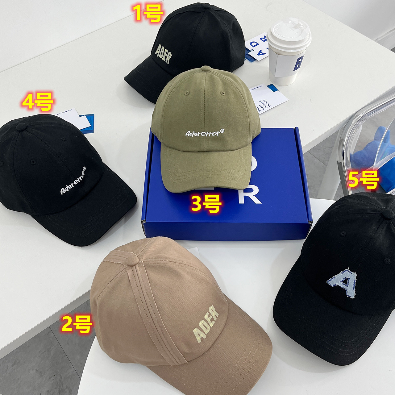 现货 ader帽子可调节软顶棒球帽男女款鸭舌帽韩国潮牌弯沿遮阳帽