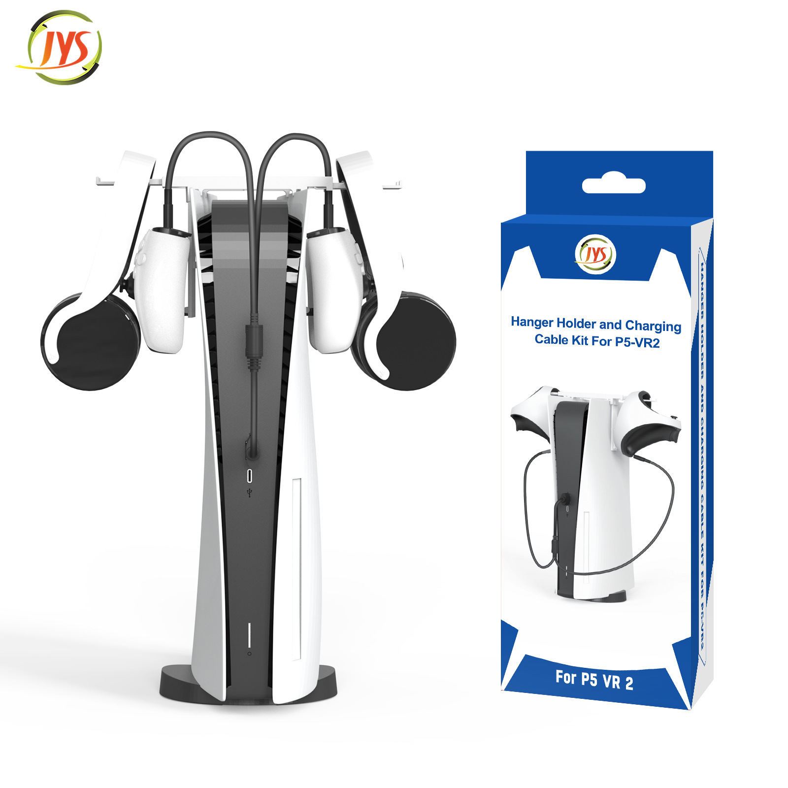 Ps5 Handle Hanger Type Bracket + One Divided into Two USB Cable Set Wireless Handle/Earphone Foldable Hanger