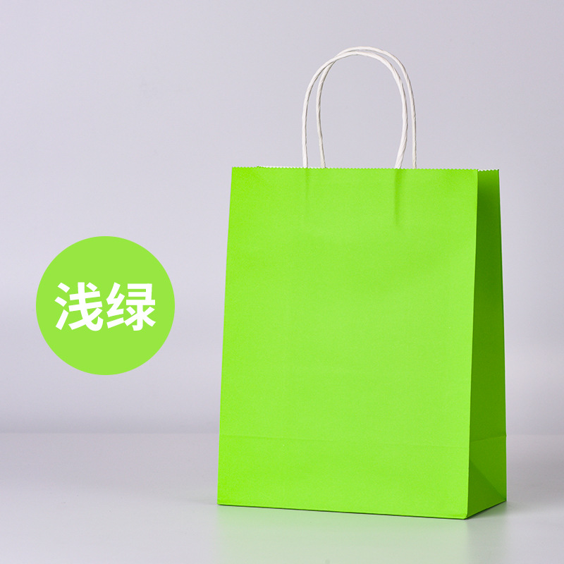 Factory Direct Sales Handbag Kraft Paper Bag Clothes Clothing Shopping Bag Gift Simple Color Gift Bag Wholesale