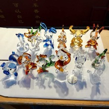 水晶玻璃拉丝12生肖工艺品琉璃摆件优惠价手工制作欢迎  包邮