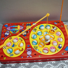 日本beans 儿童钓鱼玩具大号音乐转盘儿时转盘鱼电动室内益智玩具