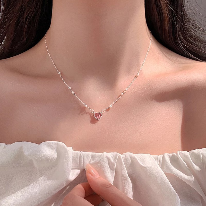 Niche Design Light Luxury Necklace Female Ins Style Pearl Combination All-Match Non-Fading Clavicle Chain High-Grade Jewelry