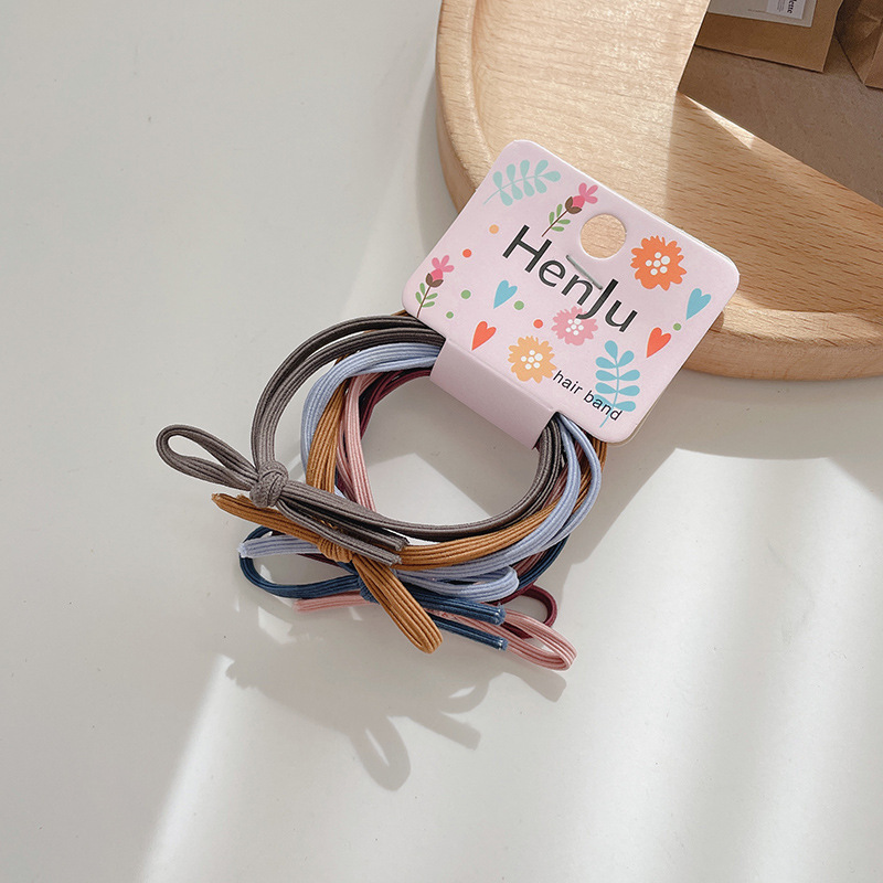 Head Rope Ins Style Girl Hair Ring Hair Rope Basic Durable Korean Style Internet Celebrity Minimalist Temperament Rubber Band Tie-up Hair Hair Ornaments