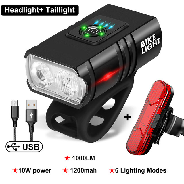 Bicycle Light Usb Light T6 Light Power Torch Riding Night Riding Power Display Mountain Bike Headlight Accessories