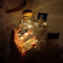 灯许愿瓶夜光幸运星玻璃木塞瓶创意瓶摆件瓶花鼓星星瓶