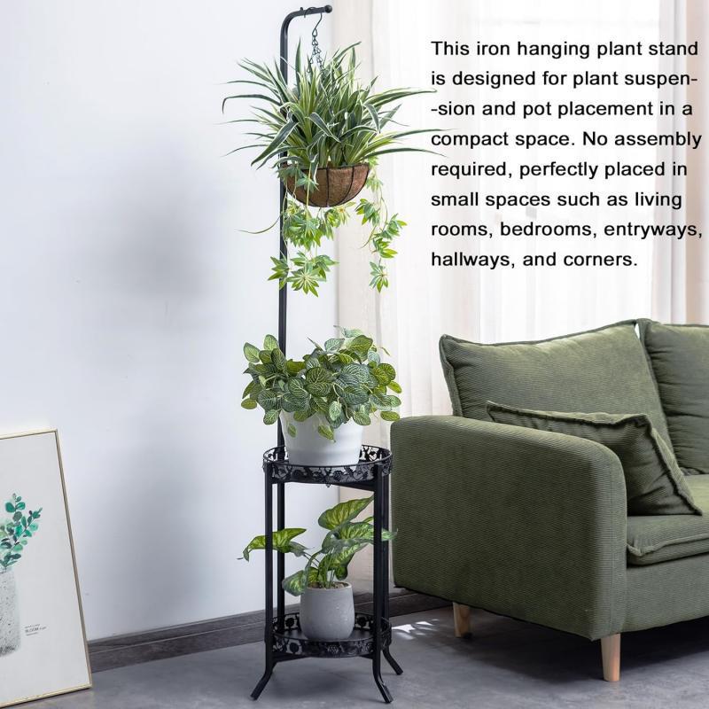 厂家直发悬挂吊顶落地植物支架 创意装饰客厅阳台铁艺花架子-阿里巴巴
