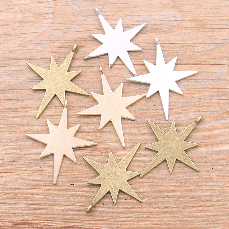 3色八角星 DIY合金配件 复古吊坠 ZAKKA配件批发 35*40mm手工饰品