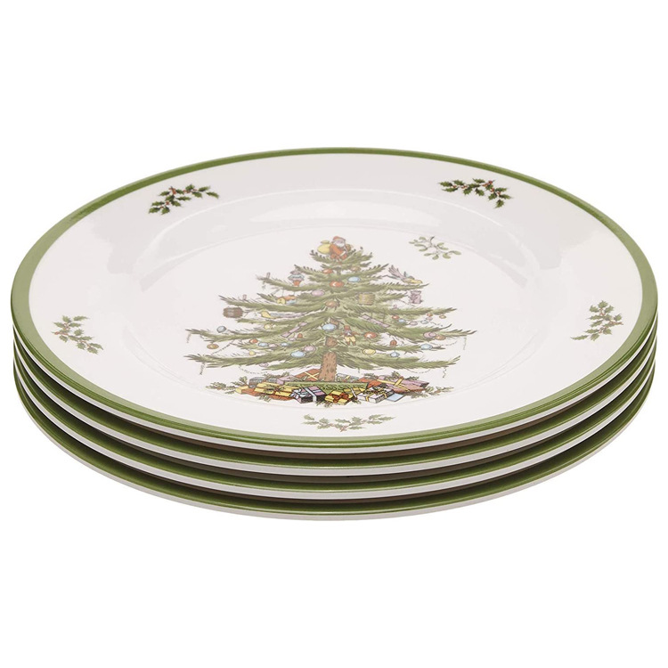 10-Inch Disc Melamine Tableware Food Tray Side Plate Drop-Resistant Melamine Salad Dish Customizable Logo Food Safety