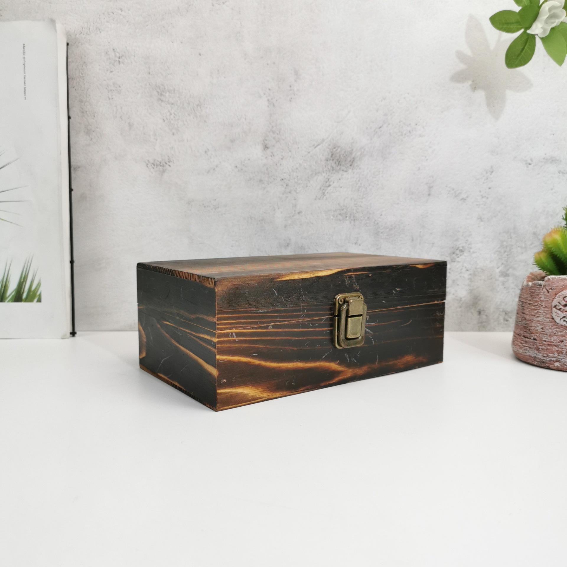 复古木盒松木木制礼品包装盒首饰珠宝文玩针线收纳盒木质定制木盒