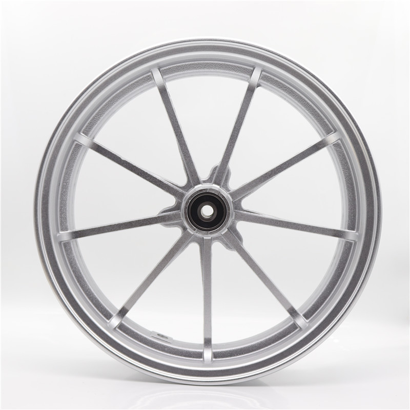 电动车10/12寸九爪骠骑鬼火战速小龟小牛电摩铝合金前轮轮圈轮毂