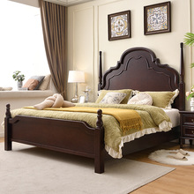 美式安娜床1.8米复古法式实木床双人床现代主卧别墅婚床储物床1.5