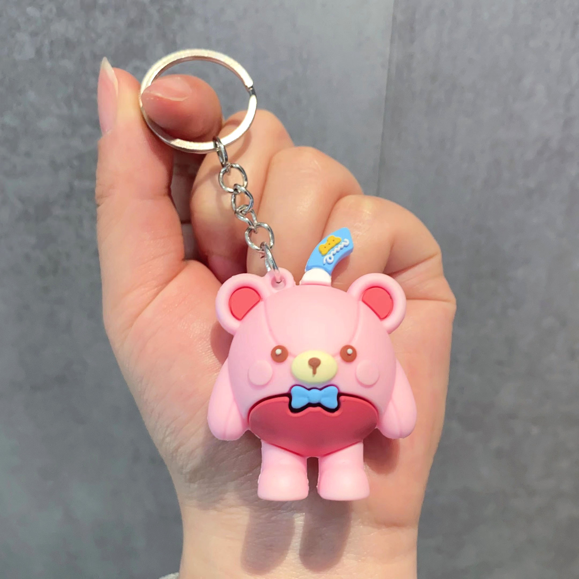 Generation Egg Puff Party Keychain Lost Heart Bear Key Chain Zekee Bear Pendant Cute Car Bag Packaging