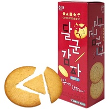 韩国进口海太马铃薯辣味薄脆饼干游戏同款扣糖饼图案80g 儿童零食