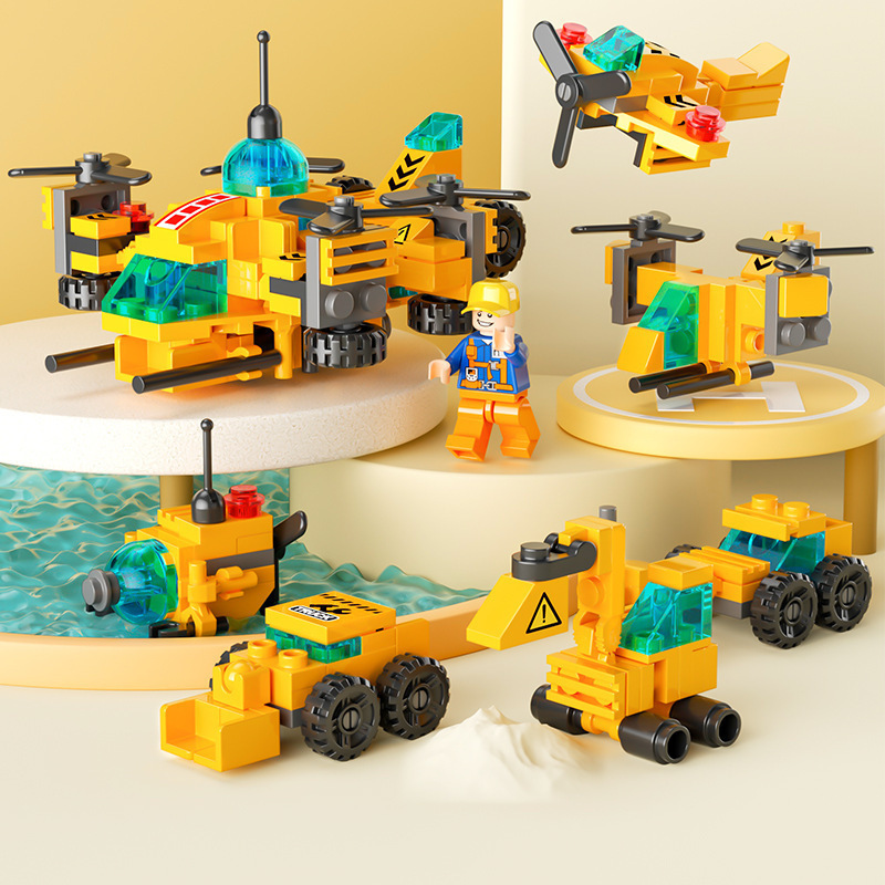 兼容乐高小颗粒积木军事坦克工程消防车男孩儿童拼装玩具礼品批发