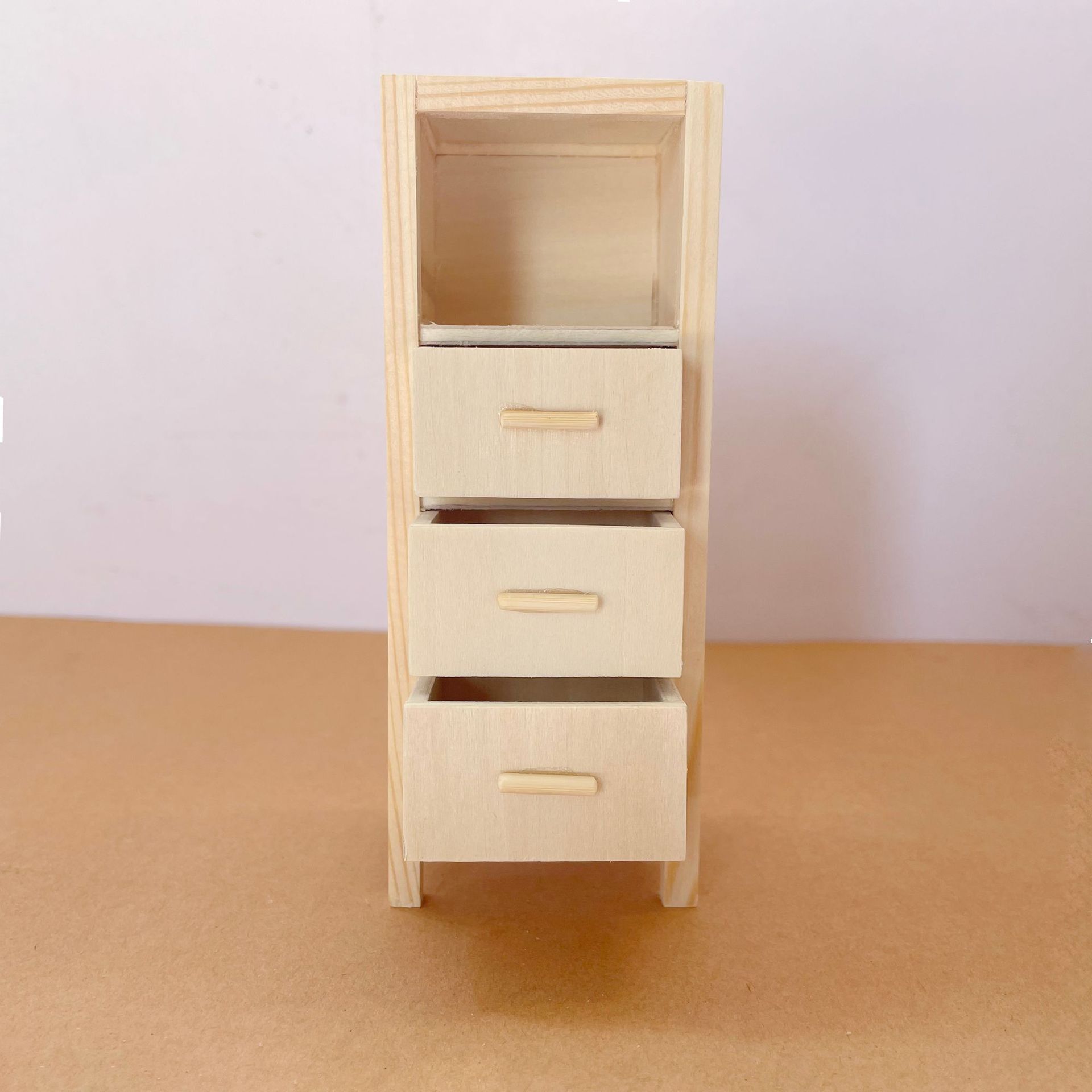 仿真木柜子娃娃屋迷你家具模型儿童过家家储物柜玩具微缩食玩配件