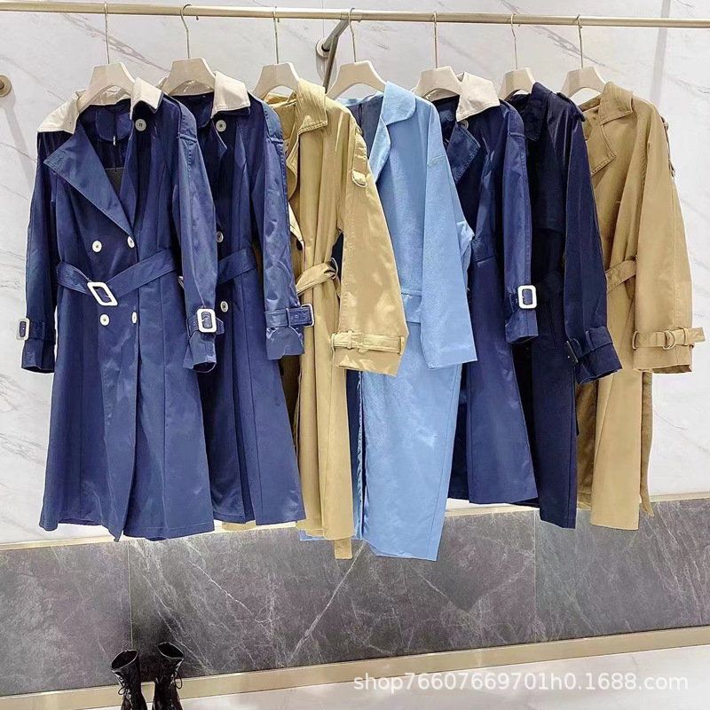 mili风衣芭依璐品牌折扣女装批发宁波普源服饰实体直播货源撤柜