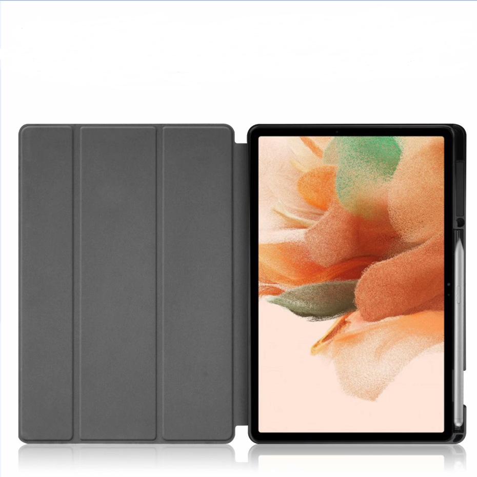 适用三星galaxy s7 lite支架平板保护套 t730三折笔槽tpu商务皮套