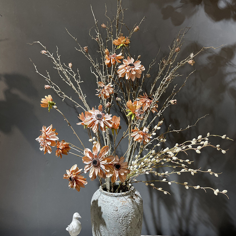 仿真枝条插花配材软转干枝龙柳盆栽婚庆婚礼假树仿真树枝厂家批发