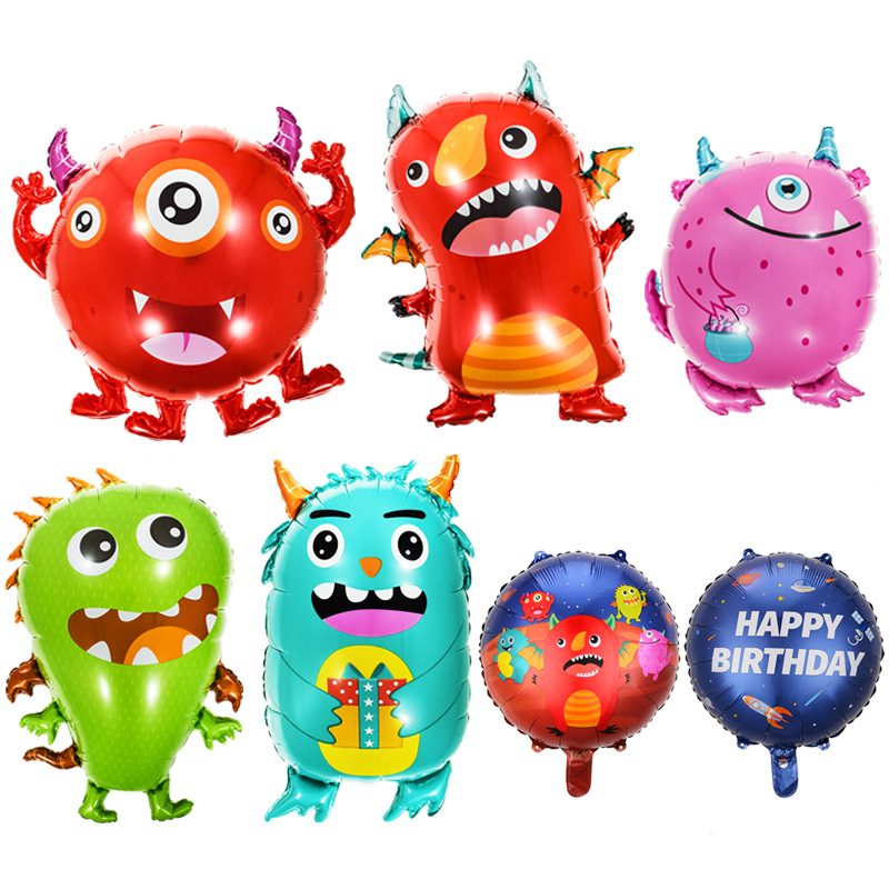 Amazon Monster Balloon Special-Shaped Bacteria Balloon Aluminum Film Cute Virus Q Version Cartoon Alien Ball