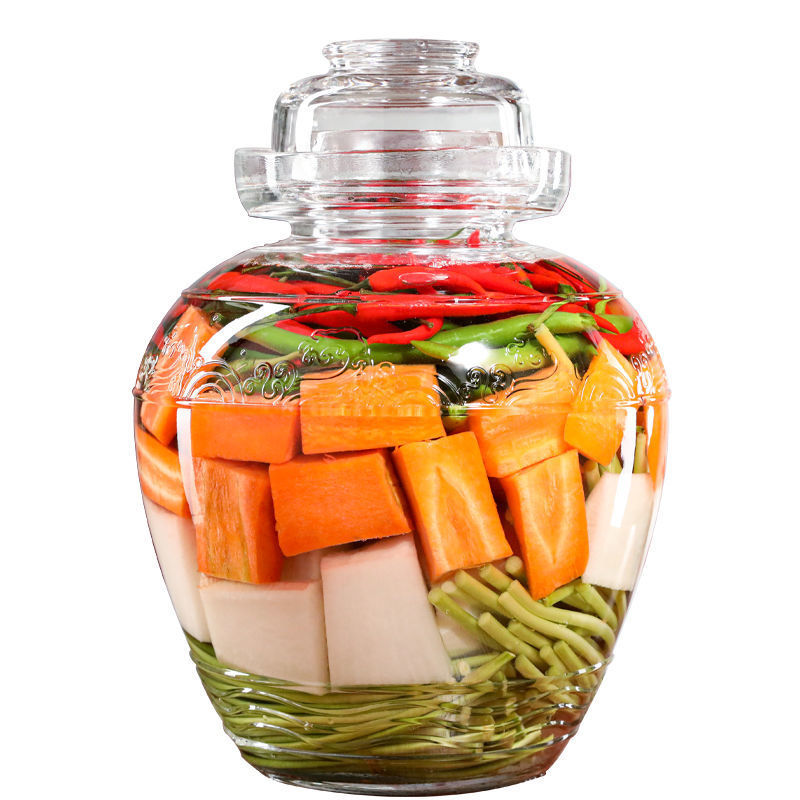 泡菜坛子四川玻璃加厚家用腌制酸菜坛子腌菜玻璃瓶密封罐子咸菜罐