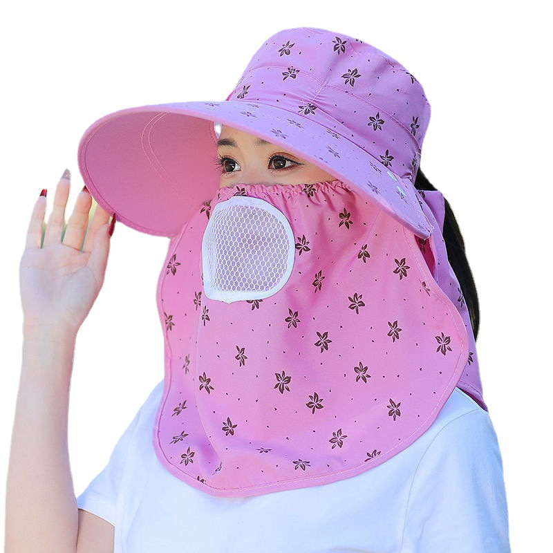 Hat Female Summer Sun Hat Outdoor Tea Picking Hat Sun Hat Big Brim Cycling Cover Face Uv Protection Sun Hat