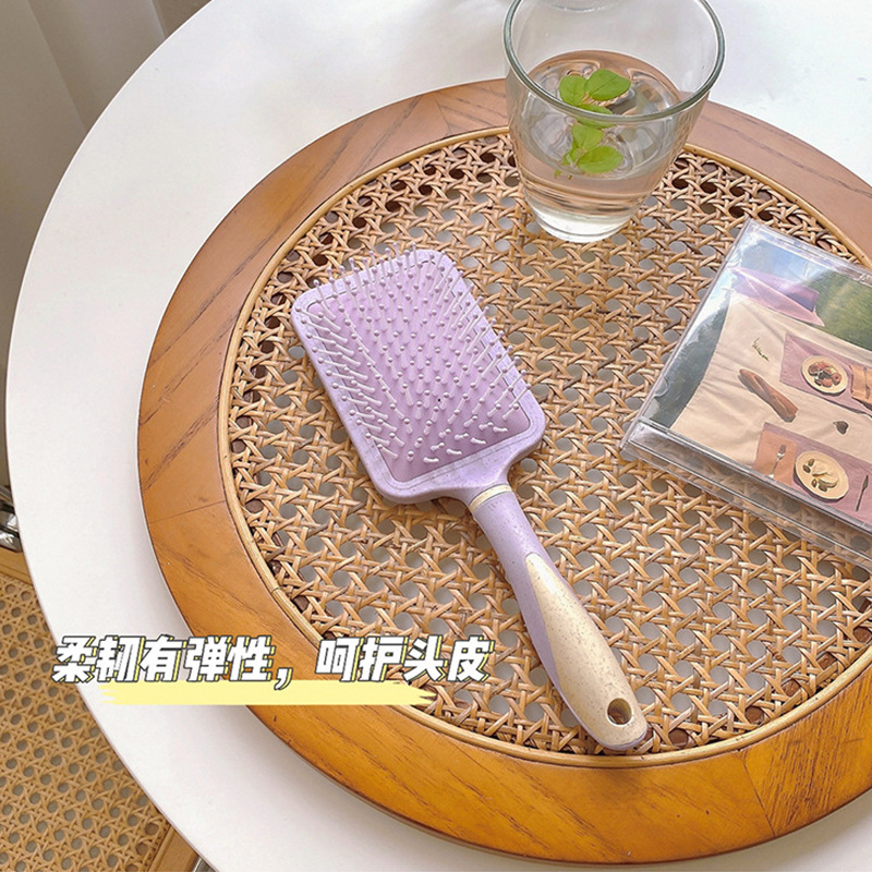 Girl‘s Heart Airbag Air Cushion Comb Female Massage Dashboard Comb Portable Cute Purple Plastic Long Hair Curling Comb cleaning