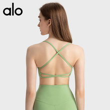 ALO新款交叉镂空美背运动内衣细带方领健身上衣性感瑜伽文胸