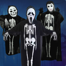 万圣节服装骷髅骨架鬼衣 化妆舞会表演道具 成人 儿童 恐怖面具
