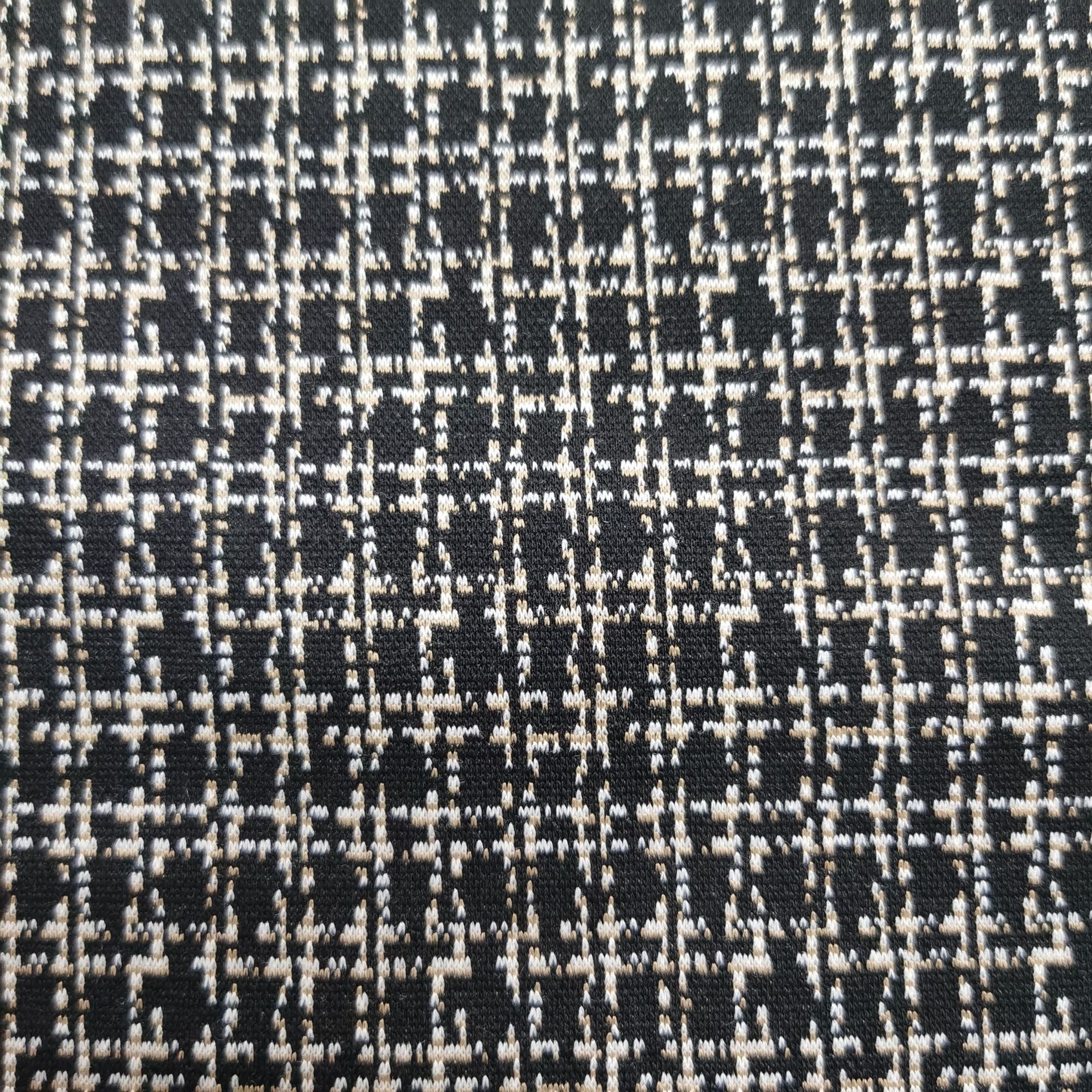 定制小香风提花面料 西装针织色织井字格针织提花布料