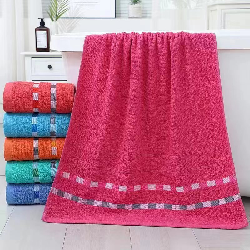 Bath Towel African Low-Cost Export Foreign Trade Bath Towel Plain Color Broken Bath Towel Various Flower Color Pattern Can Be Customized Cross-Border