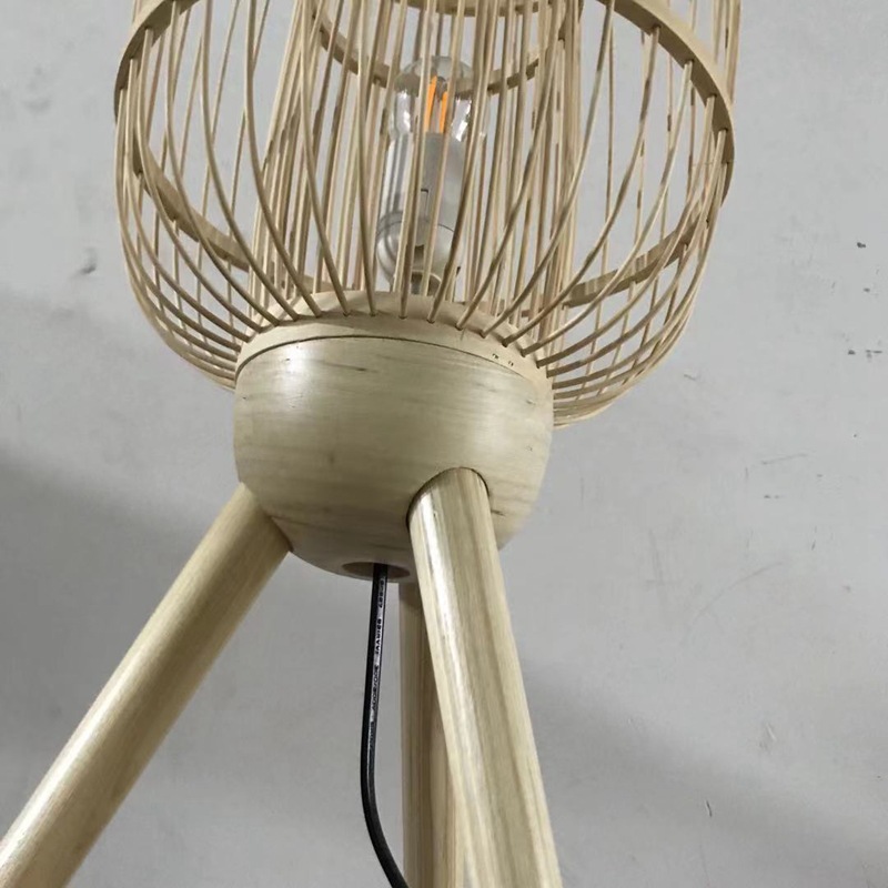 竹编吊灯日式民宿饭店中式灯笼火锅店双层竹签灯笼装饰落地灯台灯