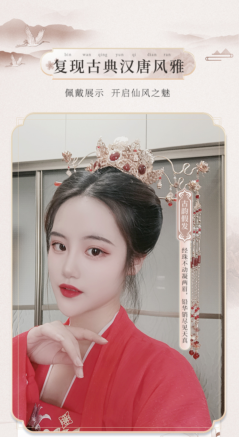 古装丸子假发发包仕女宫女侠女影楼影视戏剧发髻丸子头丫鬟发型