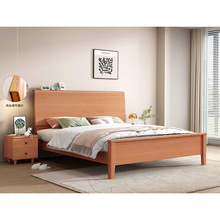 北欧实木床1.8米白橡木原木风单人床主卧床1.5米 1.2米儿童床头柜