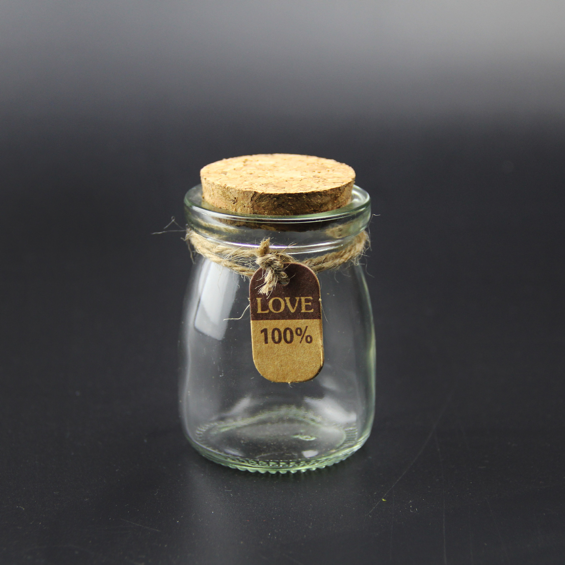 微景观创意瓶苔藓diy玻璃瓶 挂牌许愿瓶 小布丁软木塞100ml小瓶子