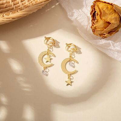 Elegant Painless Ear Clip without Pierced Female Retro Fairy French Style Mori Clip-on Earrings Super Fairy Drop Earrings