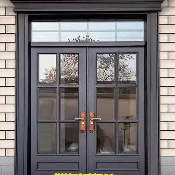 锌合金大门玻璃门网红门双门卷闸门全套大门农村双开门