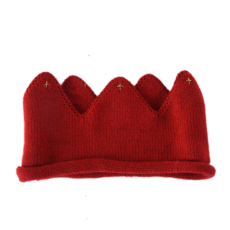 Children's Costumes Prop Headdress Baby Crown Hair Ornament Baby Full-Year Banquet Birthday Style Knitted Topless Hat