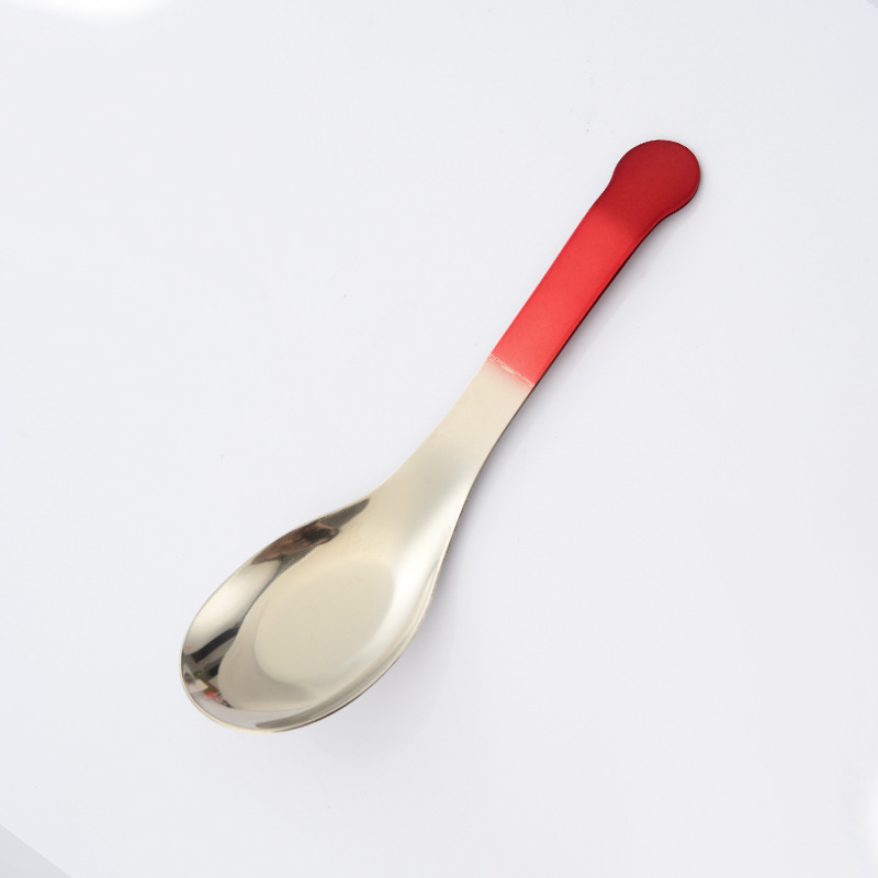 Stainless Steel Spoon Baby Eating Spoon Flat-Bottom Spoon Restaurant Home Tableware Spoon Children's Spoon Dessert Spoon Wholesale