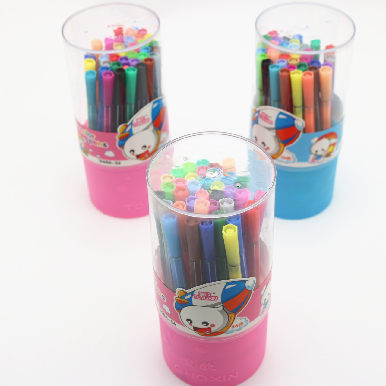 批发卡通36色筒装可水洗水彩笔儿童绘画涂鸦用笔学生文具用品