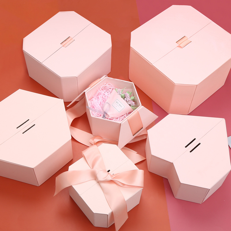 创意八角结婚礼盒空盒批发伴手礼礼物盒糖盒子喜糖盒七夕礼品包装