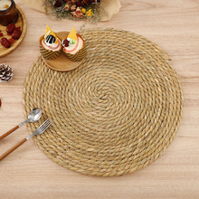 日式自然风编织餐垫编圆形编织餐具垫加厚隔热餐垫水杯垫西餐餐垫
