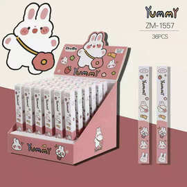 zm-1557软萌兔子盲盒笔女生创意可爱卡通按动中性笔黑色0.5mm